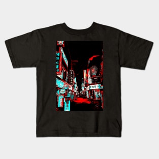 Red and Blue Nights Kids T-Shirt